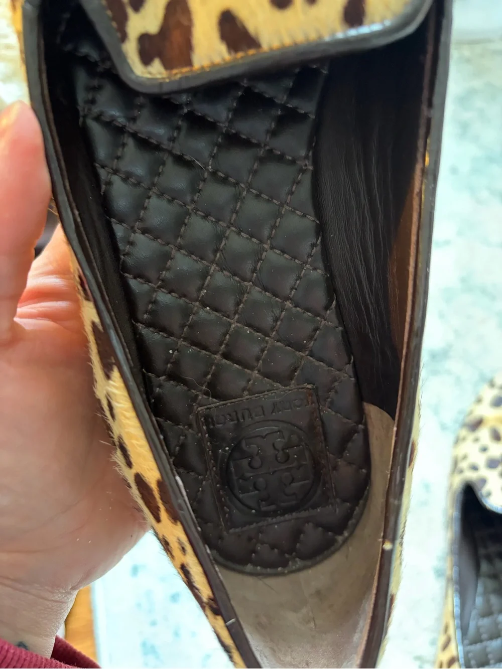 Tory Burch Leopard-Print Ballet Flats in Tan and Black with Logo Bow